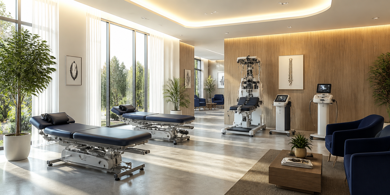 Modern robotic physiotherapy clinic interior